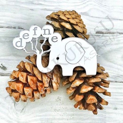 Pleksi ayna lazer kesim Balonlu Fil